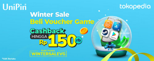 Promo Cashback hingga Rp150,000 untuk UniPin Voucher di Winter Sale Tokopedia